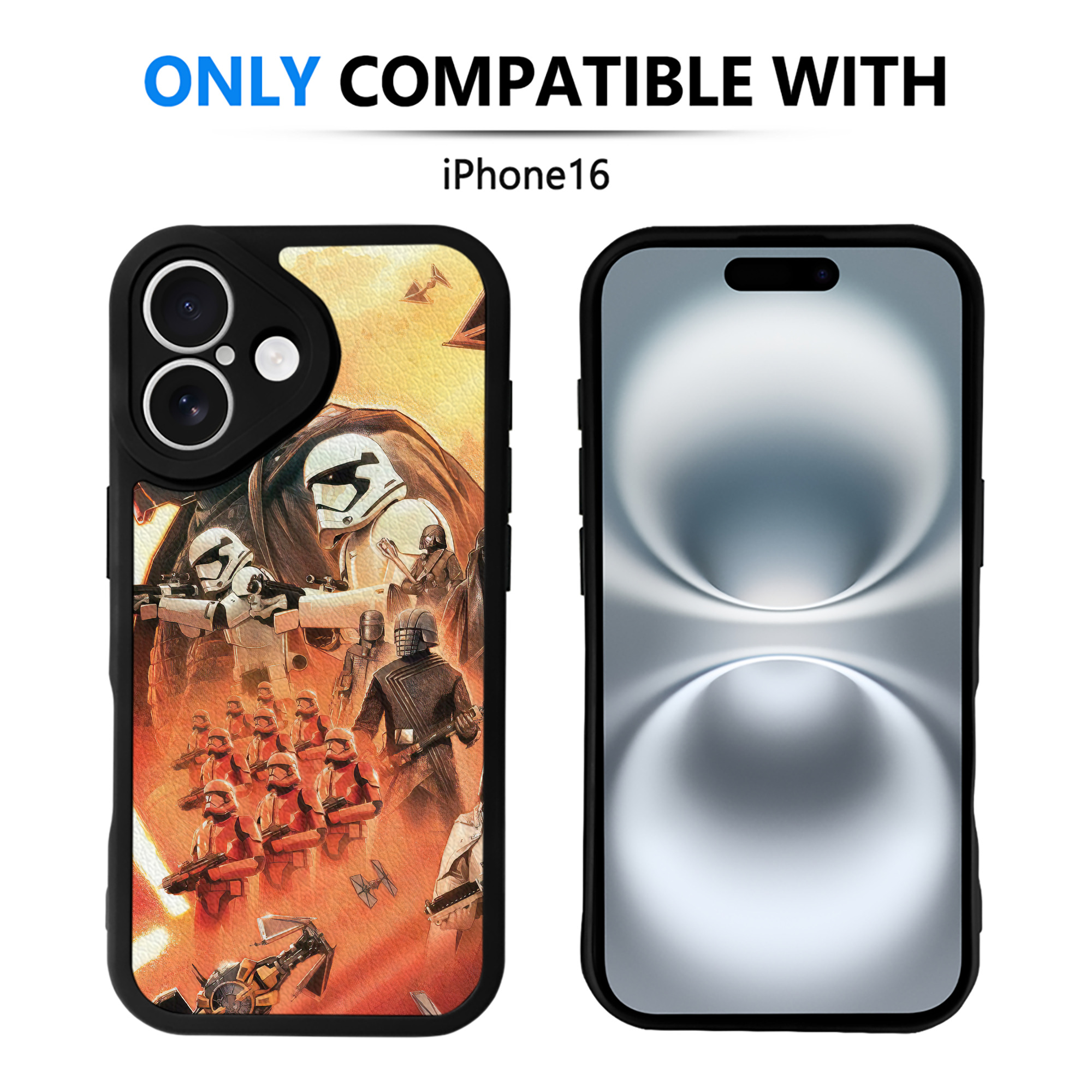 （画像用） スター・ウォーズ Star Wars 【iPhone 16シリーズ対応】シリコンスマホケース（レザー調） 材質：シリコン